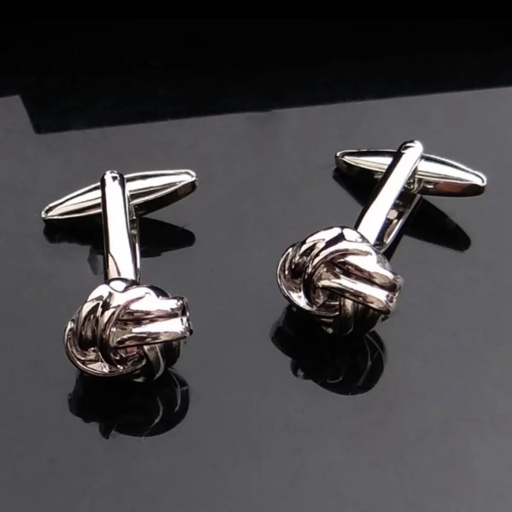 Stainless Steel Classic Round Knot Cufflinks